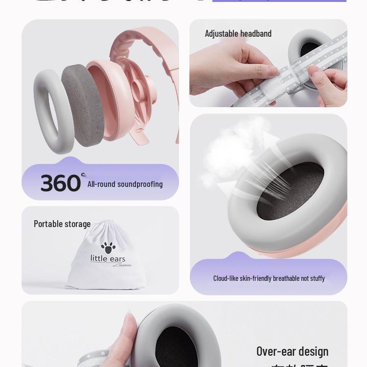 Soundproof Baby Earmuffs: Adjustable Noise-Canceling Headphones for Babies (0-3 Years) - Ideal for Airplane Travel and Sleeping