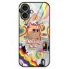 For iPhone 17 Case TPU PC Tempered Glass Pattern Printing Anti Drop Phone Back Cover