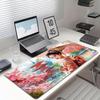 Japanese Geisha Cherry Blossom Large Gaming Desk Mat Non Slip Mousepad Stitched Edge Laptop Keyboard Pad Torii Gate Aesthetic