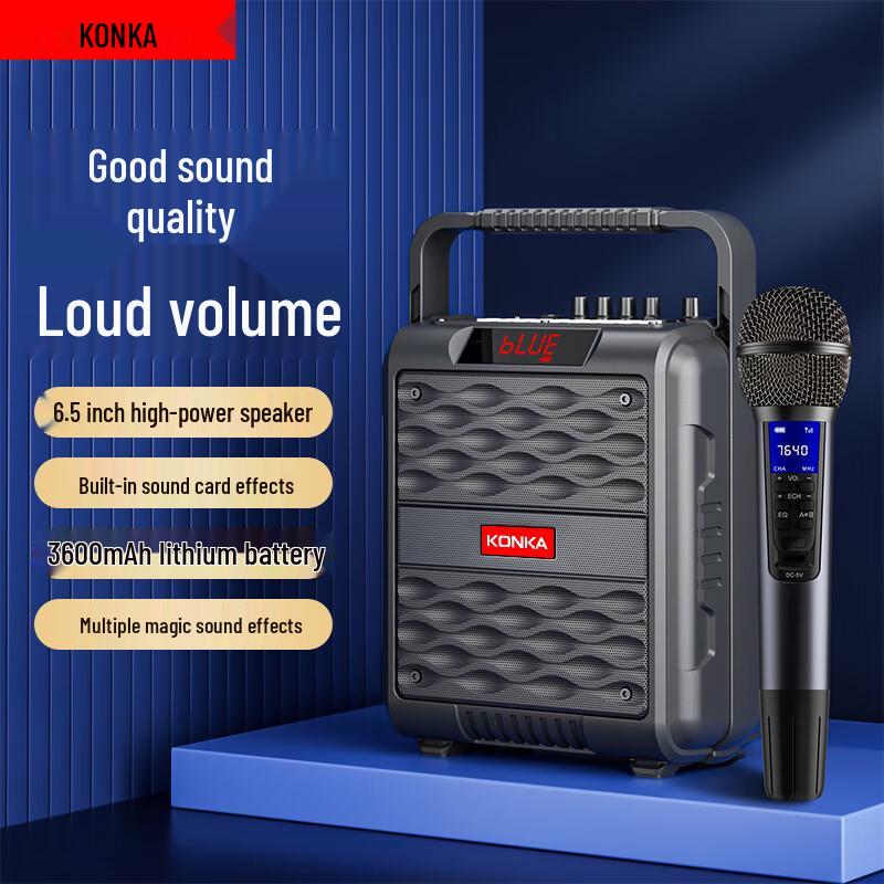 Konka Portable Outdoor Bluetooth Speaker with Radio & Mic