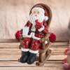 Rocking Chair Santa Claus Statue Christmas Figurine Living Room Resin Figure Miniature Figurine Ornament Collectible Sculpture