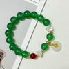 Natural Stone Beaded Bracelet for Women Handmade 10mm Round Beads Stretch Bangle with Pendant DIY Charms Jewelry Gifts