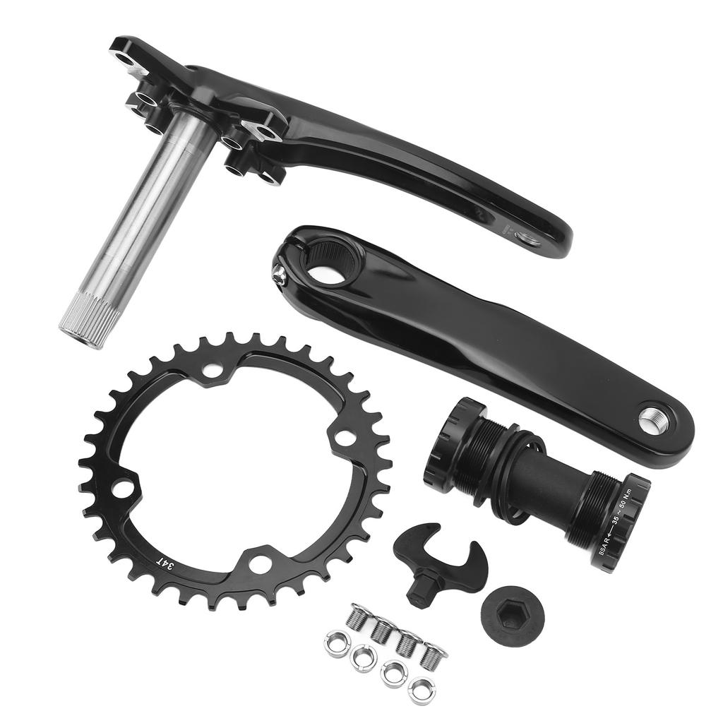 34T Bicycle Crankset Hollow 170MM Integrated Bike Crank and Chainring Set for Cycling 9 to 12 Speed