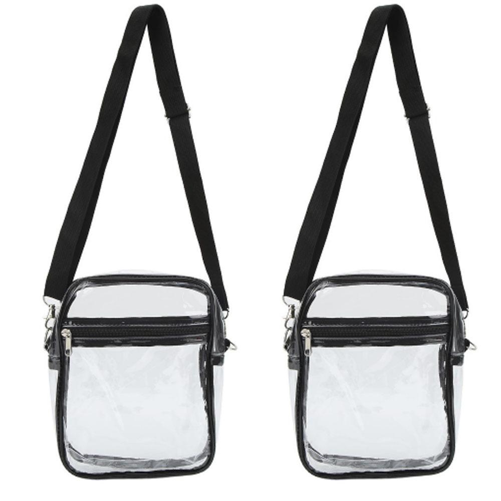 2 ks Odnímatelná průhledná taška přes rameno PVC Průhledná crossbody taška Odolná průhledná kurýrní taška Sportovní