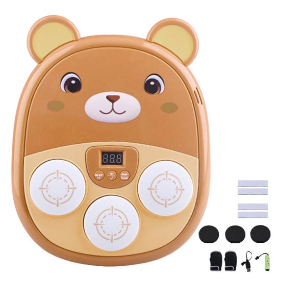 Music Boxing Machine for Kids Teens Adults Cartoon Wall-Mounted Trainer Equipment with LED Electronic Focus Training Target 3 Game Modes Boxing Music