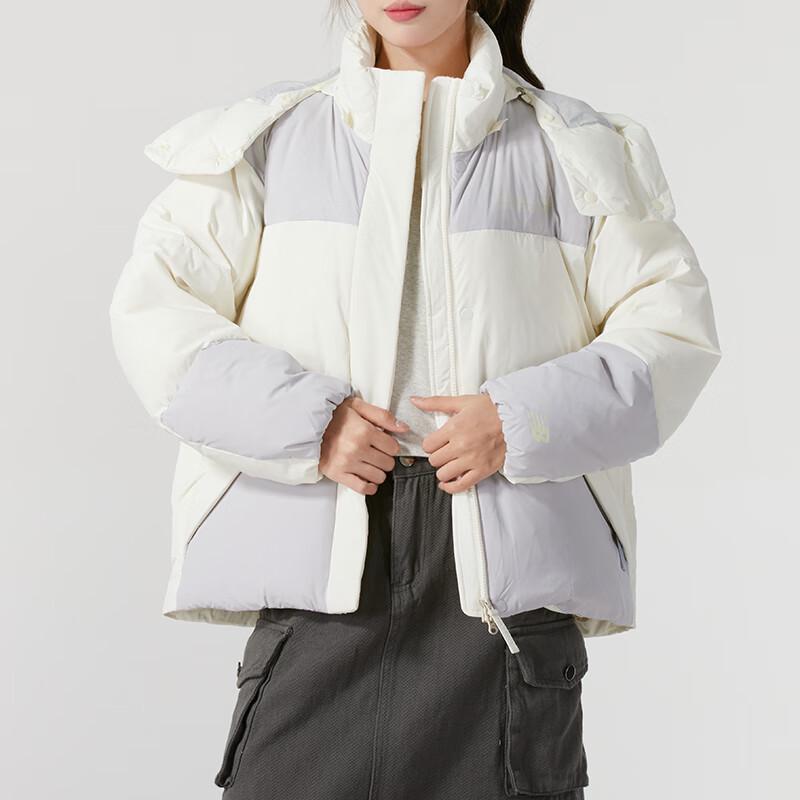 

New Balance Women s Patchwork Hooded Down Jacket L