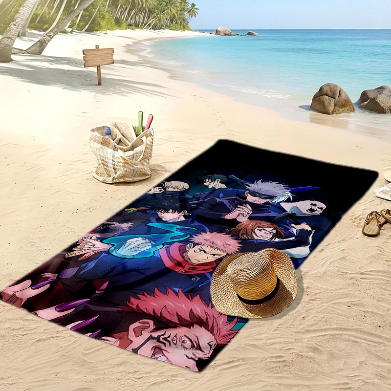 Asciugamano da Spiaggia Asciugatura Rapida Stampato Jujutsu Kaisen Asciugamano da Bagno Super Assorbente Morbido Leggero per Piscina Viaggi Estivi