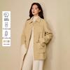 INMAN Women's Alpaca Wool Silk Double-Faced Shirt Coat