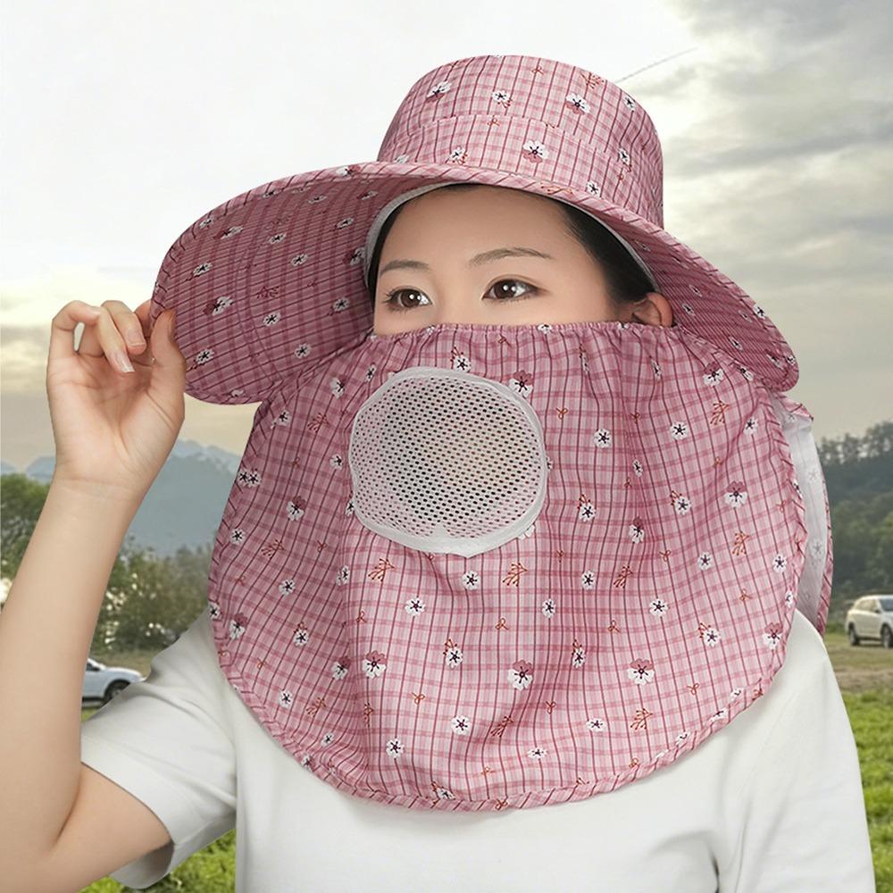 Fordable Sun Hat Wide Brim Fisherman Hat Fashion Face Hood Hat  Women