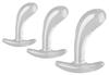 Kit of 3 Curved Plugs Three 11 x 3.5cm Transparent - FUKR - Beginner Plugs & Kits