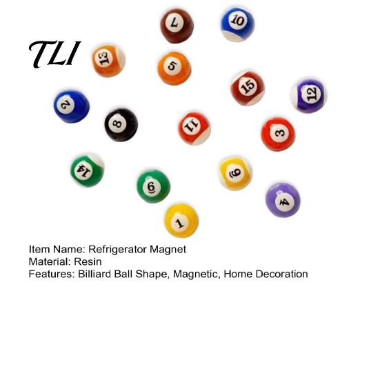 Decorative Fridge Magnet 15Pcs/Set Mini Billiard Ball Magnet, 3D Pool Memo Resin Note Photo Holder, for Whiteboard Locker Refrigerator Door