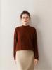 Autumn-Winter Cashmere Double-Strand Thickened Half-High Collar Cable Knit Pullover Sweater