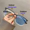 Photochrome Kurzsichtigkeit Brille Herren Damen Quadratisch Anti Blaulicht Sehstärke Brillen UV400 0 Bis -6 0