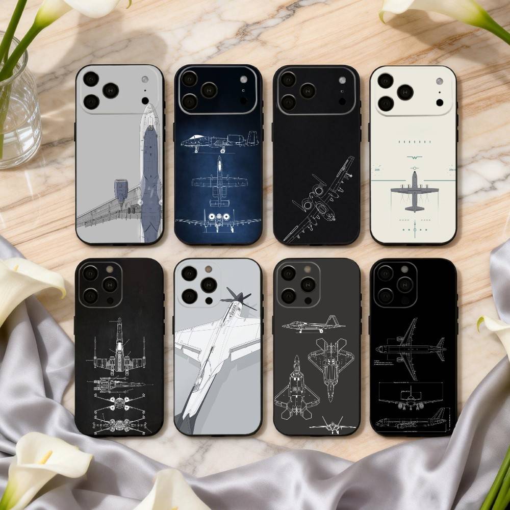 A-Aircraft H-HelicopterS A-Airplane Phone Case For iPhone 17,16,15,14,13,12,11 Plus,Pro Max,XS,Soft Silicone Black Cover