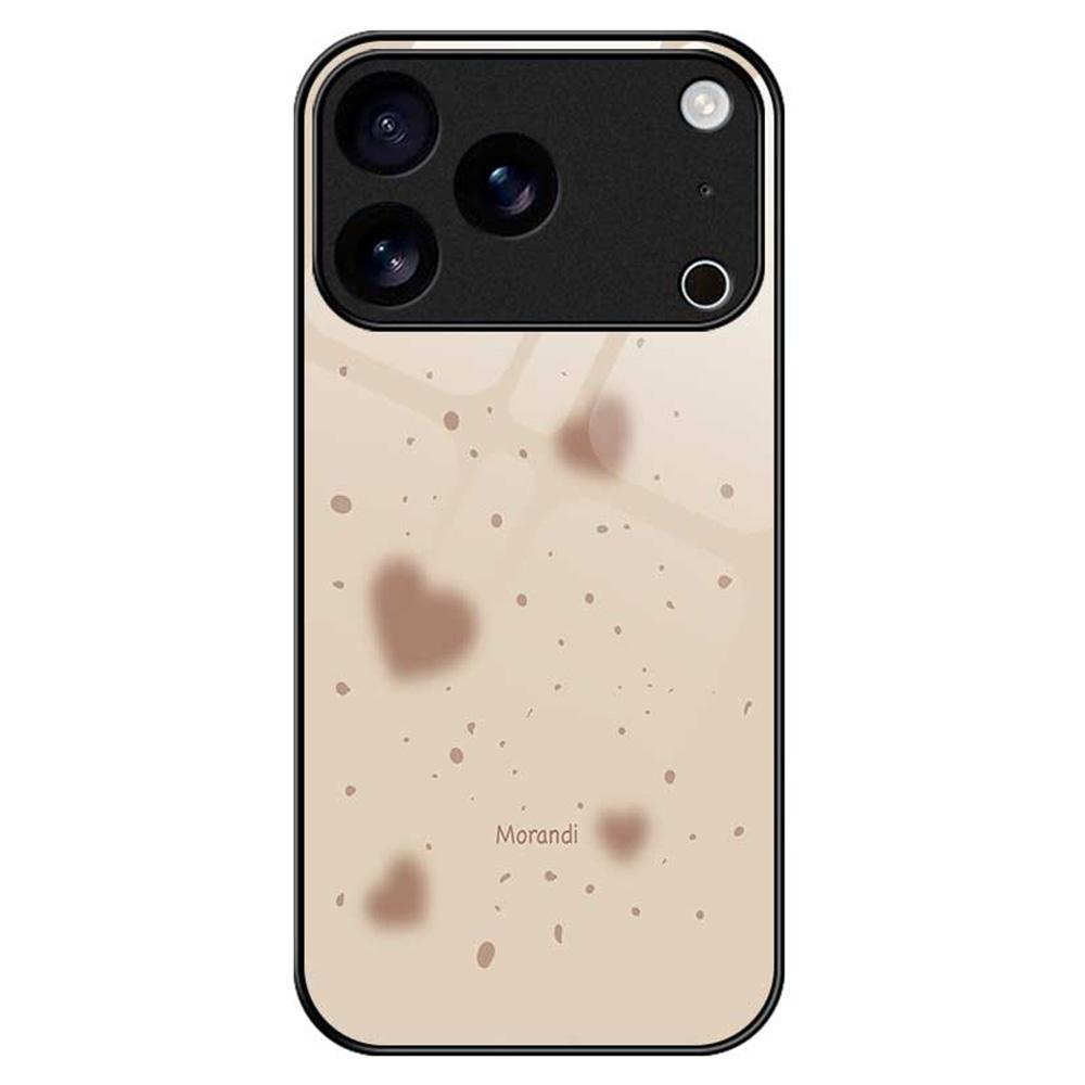 For iPhone 17 Pro Max Case Anti Drop TPU PC Tempered Glass Pattern Printing Phone Back Cover