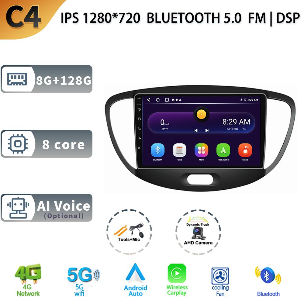 Android 13 For Hyundai I10 Year 2010-2013 Auto Car Radio Multimedia Navigation Car GPS Carplay Radio 2 Din Screen