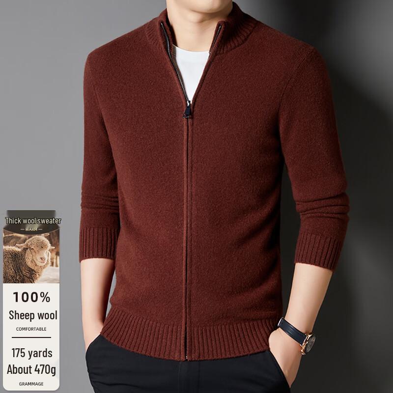 

Мужской кардиган на молнии Fengxun из 100% чистой шерсти 3XL