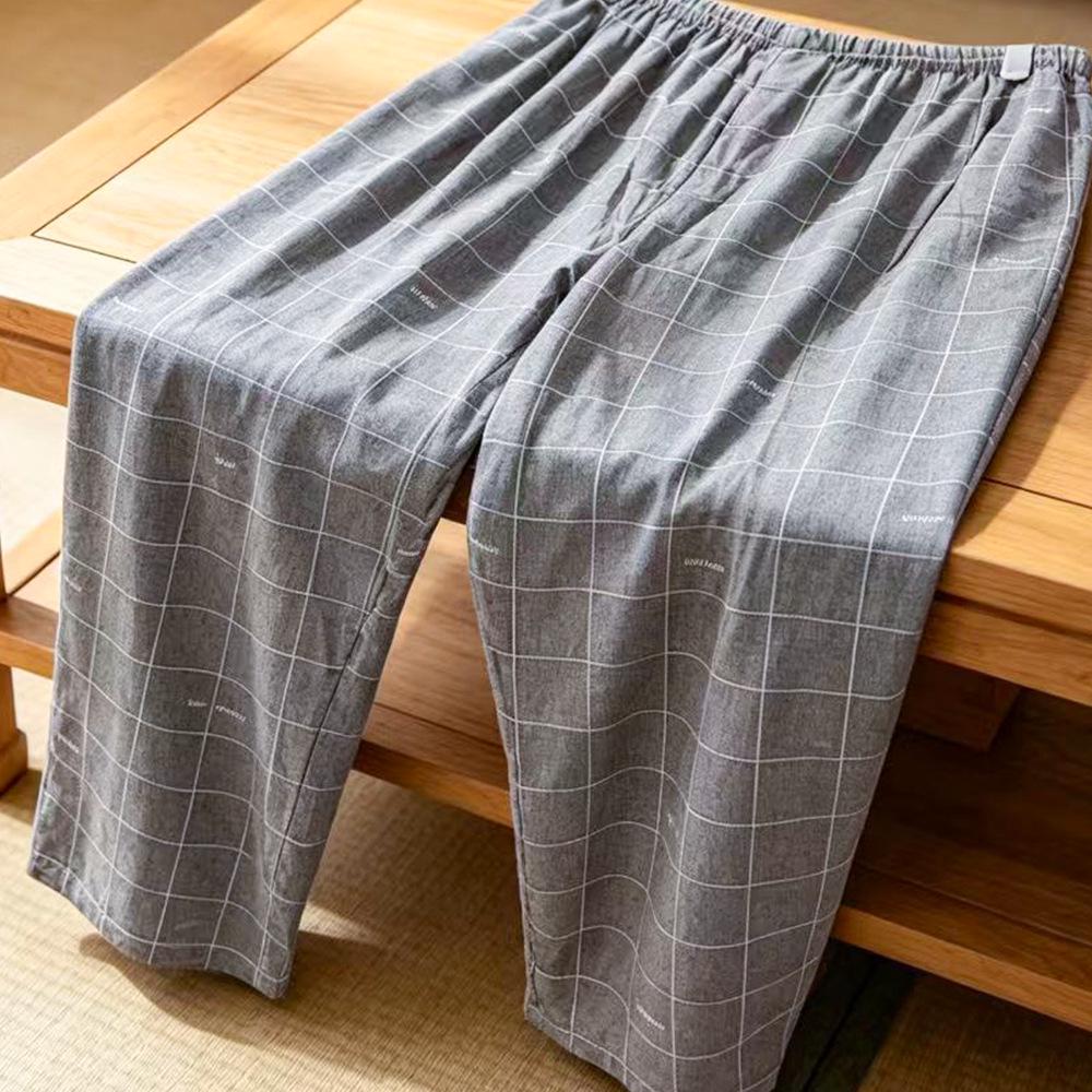 Men's Plus Size Lyocell Cotton Silk Pajama Pants for Casual Indoor and Outdoor Wear