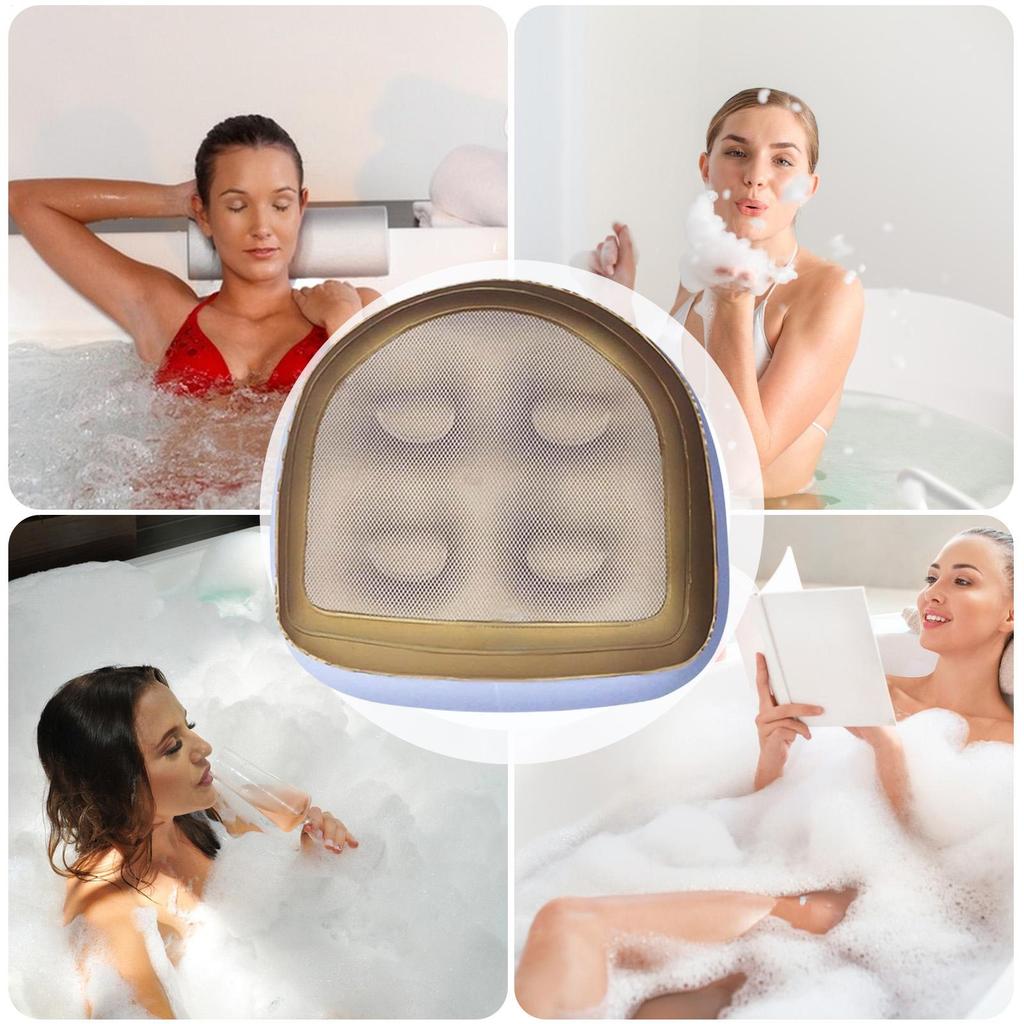 Inflatable Booster Seat Bathtub Seat Cushion Chair Backrest Hip Massage Support With Suction Cup For Car Desk Driving Camping