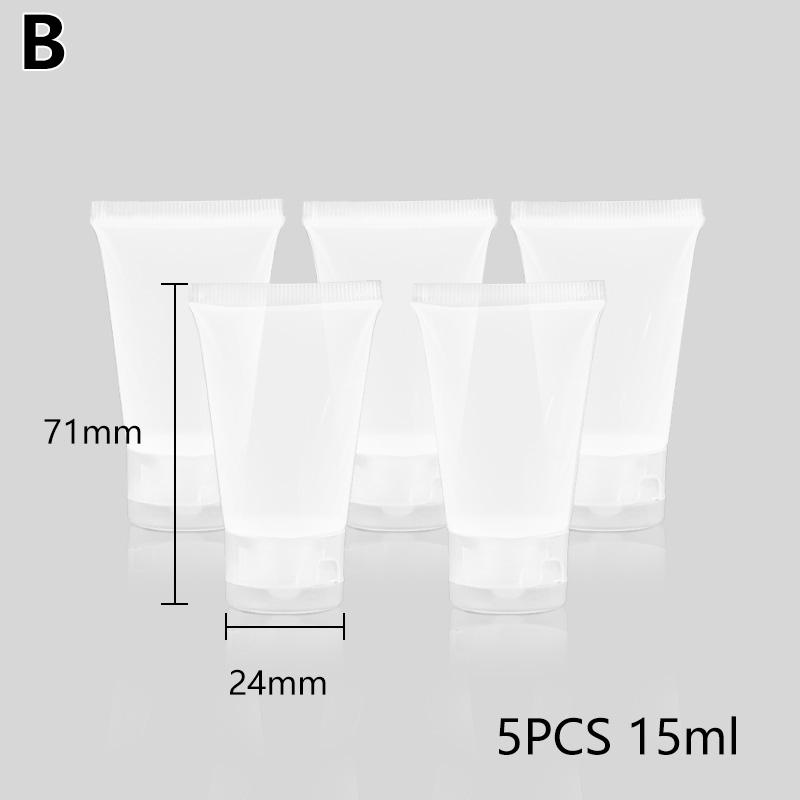 

5 шт. Пластиковые многоразовые флип-топы для макияжа, косметические контейнеры, портативные дорожные флаконы для крема, лосьона, пустые 20 мл, 30 мл, 50 мл, 100 мл 15ml Frosted