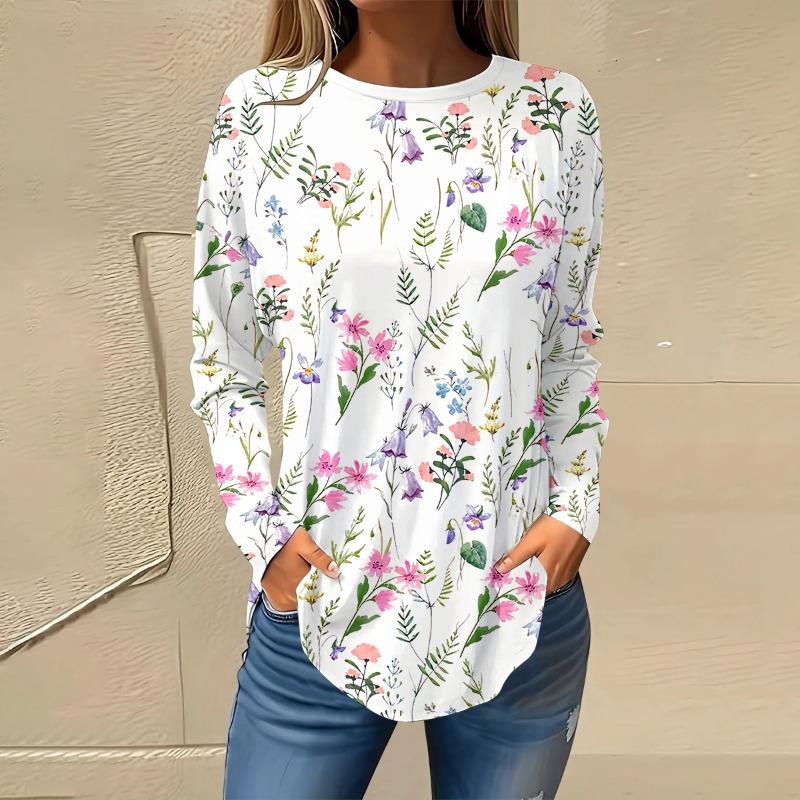European and American fashion women round neck T-shirt