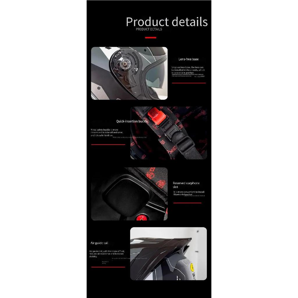 China 3C DOT Double Certified Adult Full-face Motorcycle Helmet, Double Sunshade Lenses. Modular Motorcycle Helmet