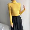 2024 Women's Fashion Slim Fit Solid Color High Neck Knit Sweater