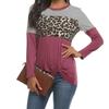 Women's  And Winter Leopard Pattern Stitching Long Sleeve T-Shirt