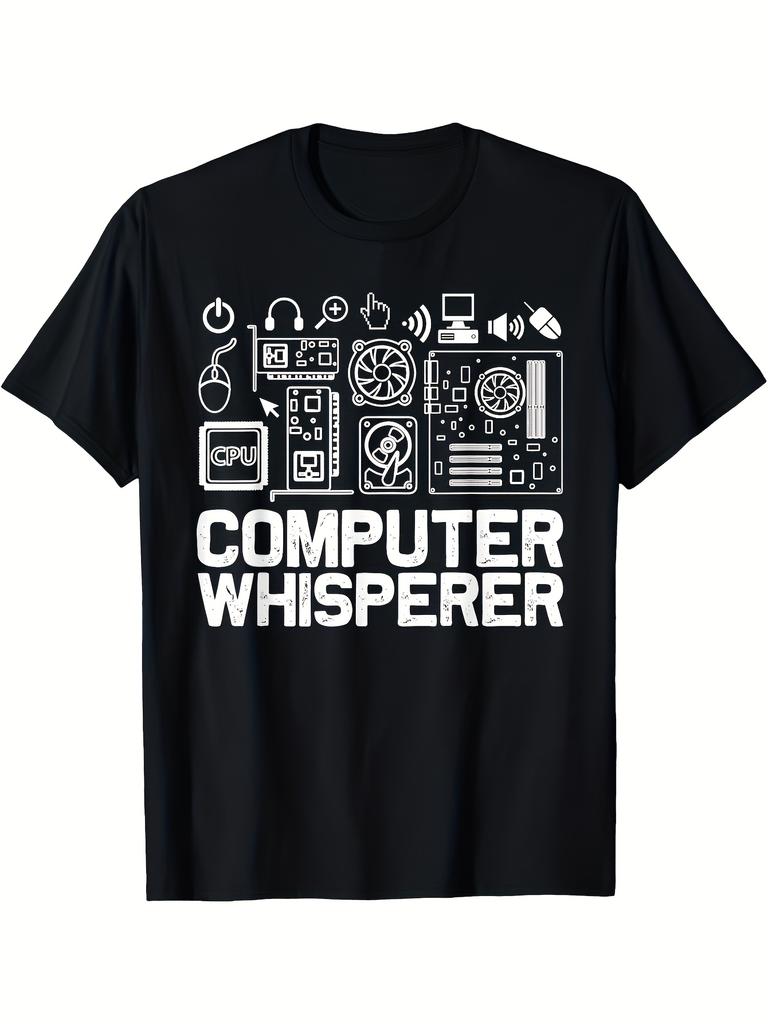 Computer Whisperer Shirt IT Tech Support Nerds Geek T ShirtComfortable Tee Graphic Print Shirt AllSeason Tee for Everyday Outdoor ActivitiesSame Style
