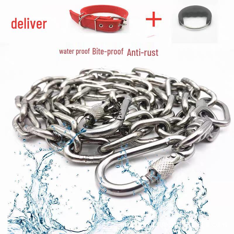 

Stainless Steel Dog Leash for Large Dogs – Durable Chain for Daily Use (Golden Retriever, Labrador, Husky) 1m Length with Full Accessories