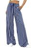 2026 Fashion Striped Elastic Waist Wide Leg Casual Pants