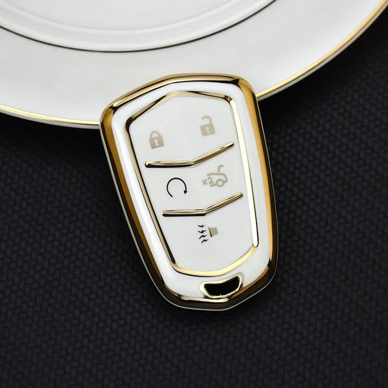Tpu Car Remote Key Case Cover For Cadillac Ats-L Xts Xt5 Xt4 Xt6 Cts Ct6 Ats 28T Srx Elr Esv Escalade Shell Fob Auto Accessories
