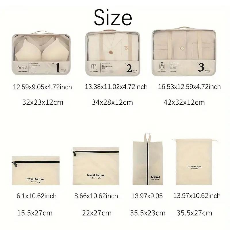 7Pcs/Set Travel Storage Bag Organizer Makeup Bags Sort Luggage Clothing Underwear Shoes Storage Bags Mesh Breathable Organizers