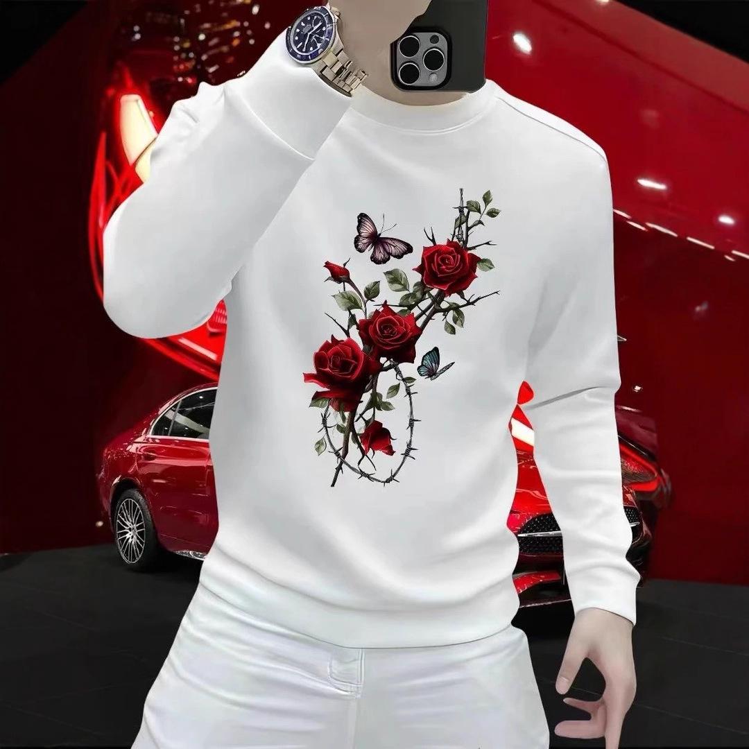 American Heavyweight Men s Versatile Long-Sleeve Hoodie - Casual, Cool, Graphic, Round-Neck, Plus Size Fashion Top 2XL