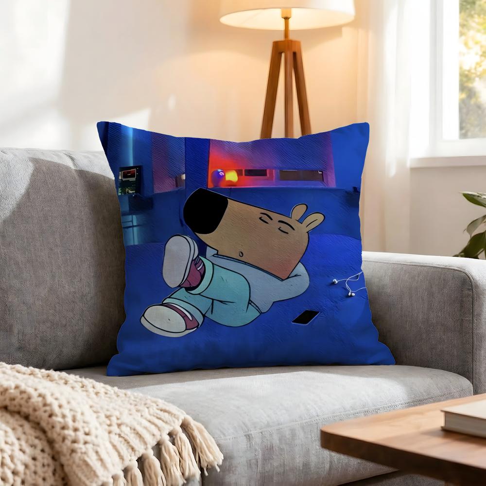 Meme Chill Guy Cushion Cover 1Pcs Decorative Covers Soft Cushion Case For Sofa Couch Decor 40X40 45X45 Pillowcases