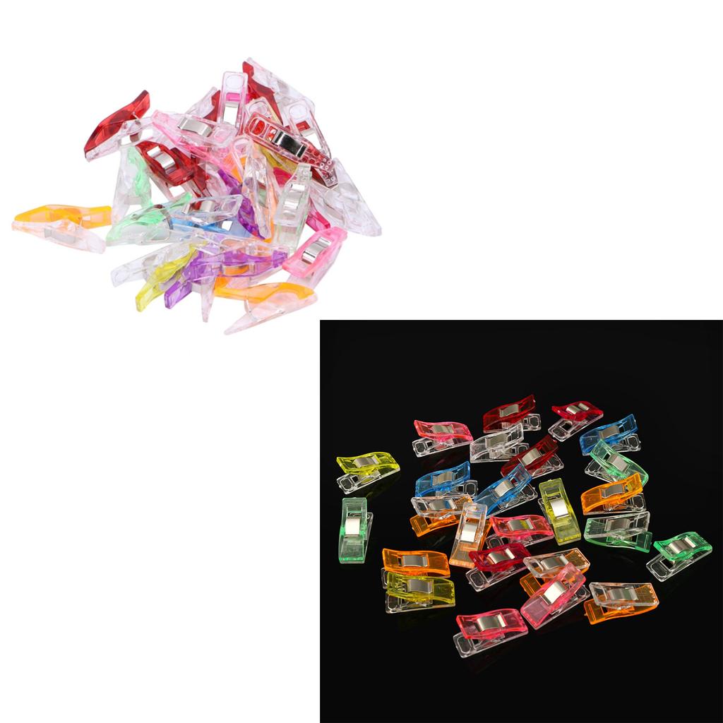 Plastic Sewing Fixed Clips 20Pcs Patchwork Craft Quilting Accessory for Heavy Weight Fabrics Layers Vinyl Attachment