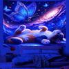 Glowing Cat Themed Tapestries Uv Reaction Tapestry Background Decoration Wall Hanging Bedroom Party Decoration