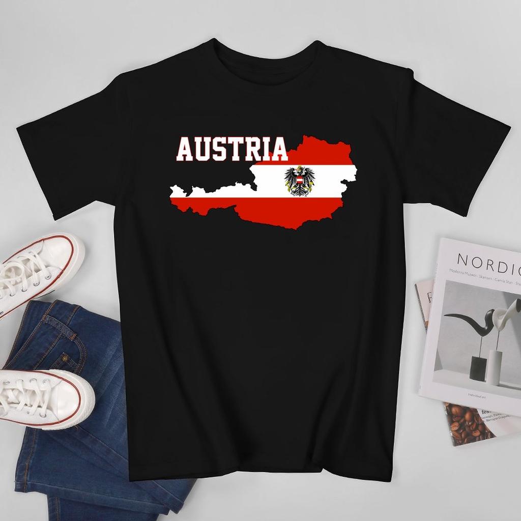 More Design Austria Flag Austrian Unisex Tshirt Tees Tshirt Oneck T Shirts Unisex Boys Clothing 100 Cotton