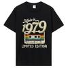 Vintage 1979 Limited Edition Birthday Print T Shirt Graphic T Shirt High Quality Mens and Womens Short Sleeved T Shirt Men Top