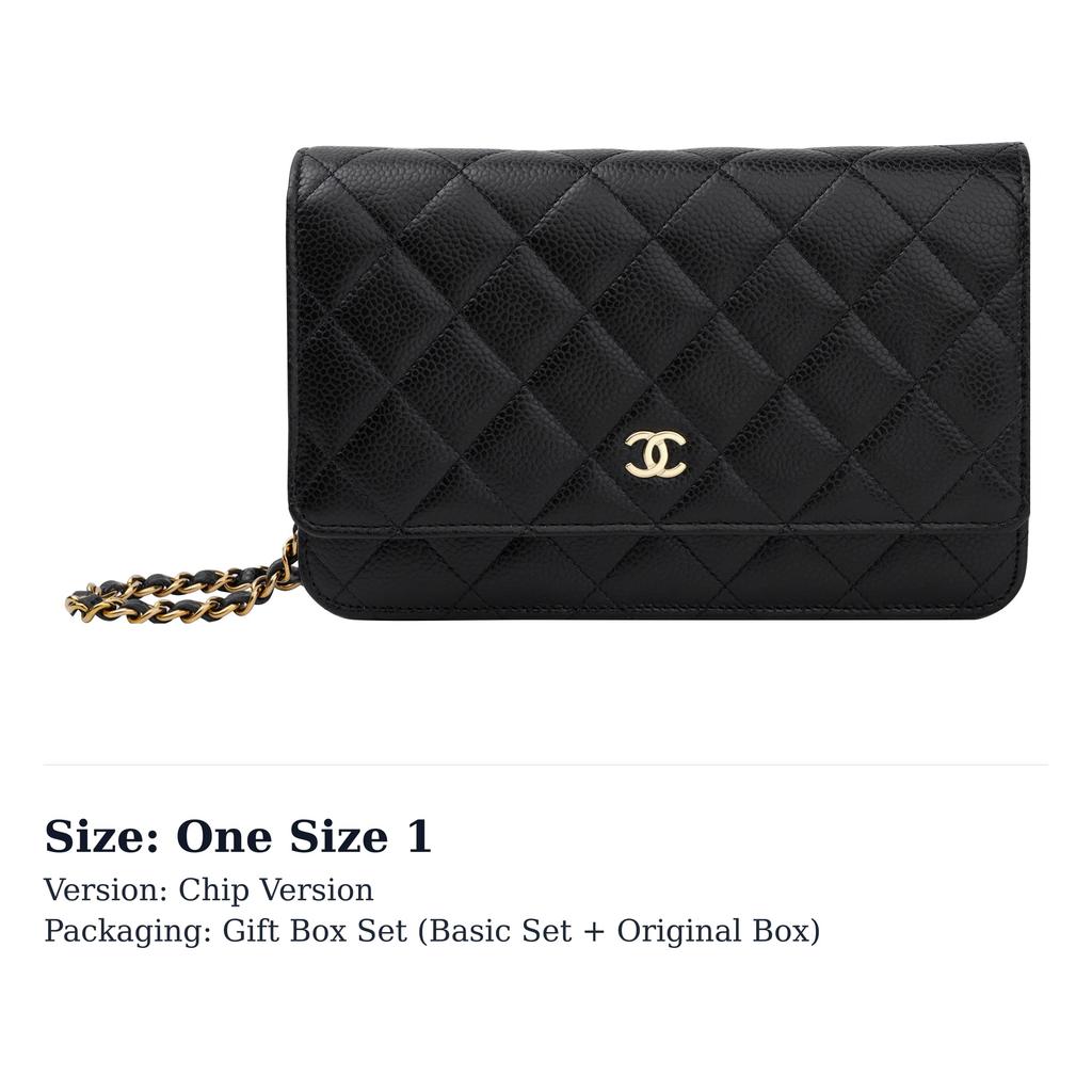 Chanel Wallet On Chain Quilted Caviar Gold-tone Black AP0250-Y01864-C3906