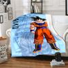 1PC Cute Cartoon Son Goku Patterned Flannel Blanket Suitable For All Seasons For Home Decor Warmth And Comfort Gifts Holiday Present
