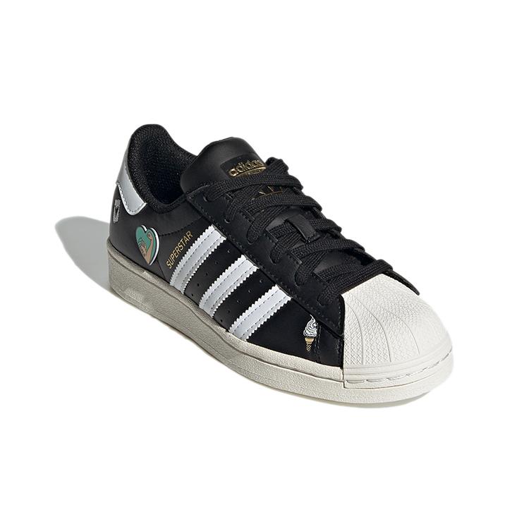 adidas Originals Superstar Abrasion Resistant Abrasion Resistant Low Top Kids' Skateboarding Shoes Black White Blue FX5880