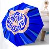 1 Stück Tiger Blau Automatisches Öffnen/Schließen Faltbarer Regenschirm mit 8 Speichen, Kunststoffgriff, Winddichter Tragbarer Sonnenschirm yy251222192
