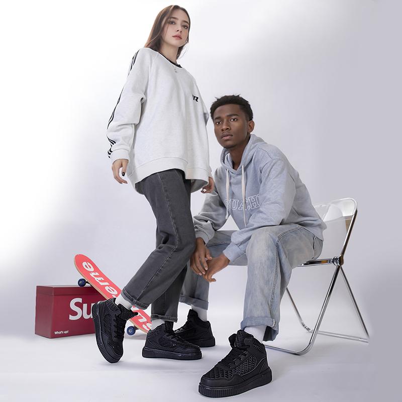 Winter Warm White Black Leather Men Casual Shoes Women High Tops Flats Leisure Shoes Sporte Skateboard Shoes Chaussure Homme