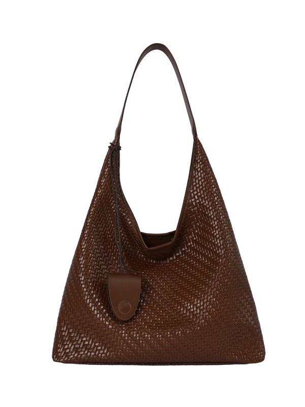 High-End Simple Retro Woven One-Shoulder Tote Bag - Stylish and Trendy Mother-Child Design