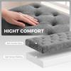 Storage Ottoman, Chenille Upholstered Ottoman Storage Box with Padded Seat, Metal Legs, 114 x 41 x 45 cm, Grey