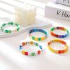 Colorful Honeycomb Beads Alloy Bracelet All-match Stylish Beaded Bangle for Women Summer Any Outfit Occasion Jewelry