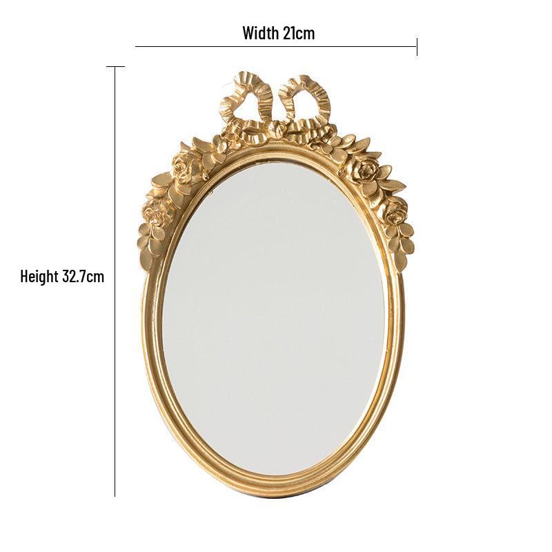 European American Retro Gold Embossed Hollow Wall Mirror Frame
