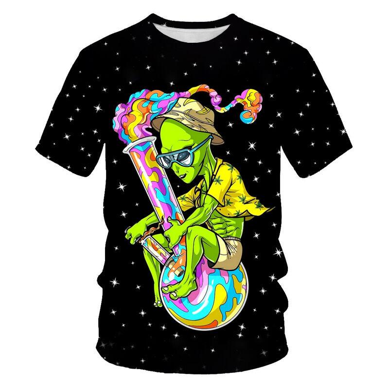 Graffiti Painting 3D Digital Print Men's Round Neck T-Shirt V-neck Short Sleeve Loose Fit Casual Wear Winter 2026