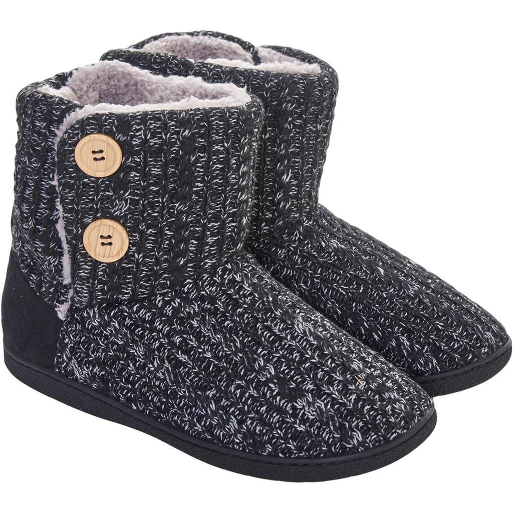 Keanu Womens/Ladies Cable Knit Slipper Boots